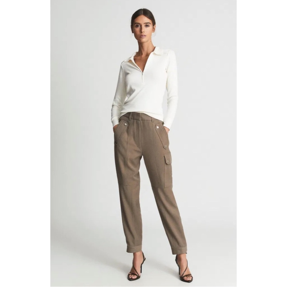Reiss 100% Cotton Zipper Pullover Top